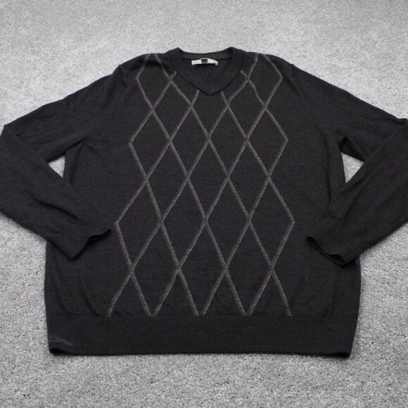 Nordstrom Sweater Adult Large Brown V-Neck Extra Fine Merino Wool L/S Sweatshirt - Picture 2 of 12